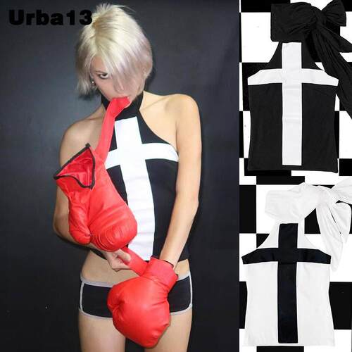 Urba13买手店现货正品Omighty背心十字架无袖挂颈绑带上衣吊带