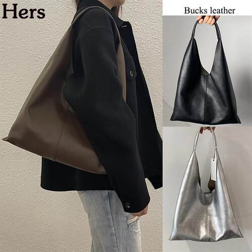 正品韩国Bucks leather新款真皮大容量休闲单肩托特包女