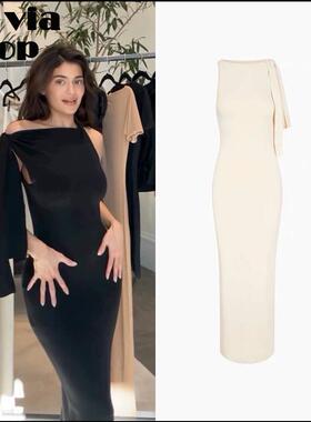 Ice Beauty买手店美国KHY洋装Kylie蝴蝶结飘带单肩礼服长裙