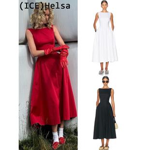 Ice买手店正品Helsa连衣裙Elsa Hosk同款无袖收腰伞裙背心长裙