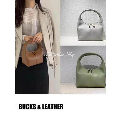 折扣 bucks & leather 小羊皮精致双拉炼手提包便当包
