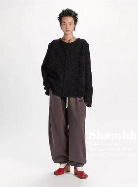 Shambho  MAGLIANO 24秋冬新款黑色闪银小香风宽松编织外套