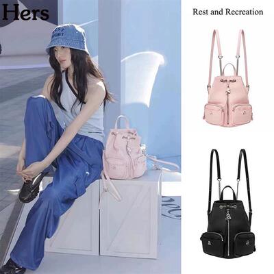 正品Rest and Recreation 双口袋链条大容量双肩背包女