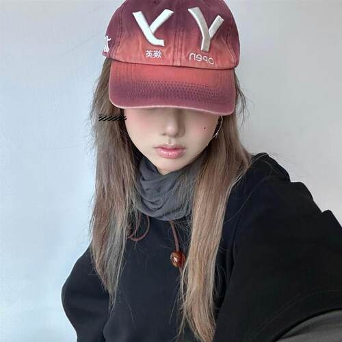 国现速发OPEN YY 25春夏新品复古字母弯檐棒球帽显脸小鸭舌帽男女