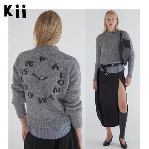 Kii少量现货Paloma Wool 小众25冬针织羊毛时钟圆领套头毛衣Clock