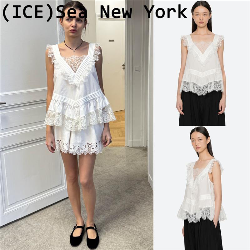 ice买手店现货正品Sea New York套装26新款蕾丝拼接短裤V领背心女图片