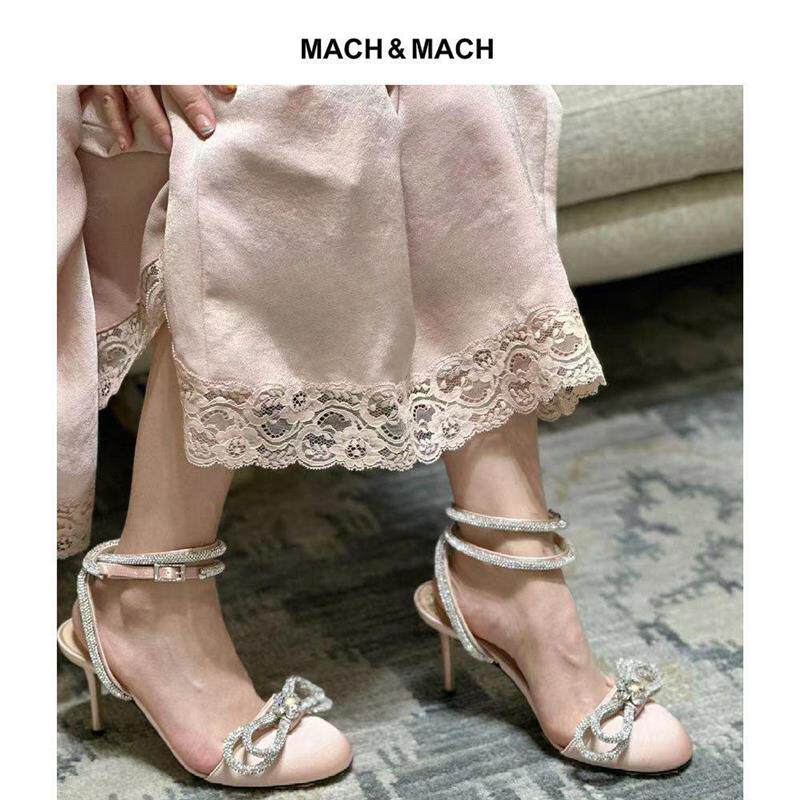 Mach & Mach 25春夏新款法式时尚百搭蝴蝶结高跟鞋 - 实物图