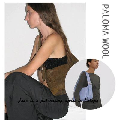 国现 西班牙 PALOMA WOOL 23SquareTeabag复古羊皮方形斜挎包