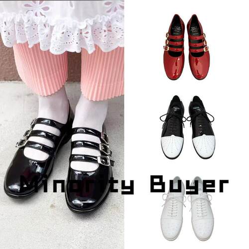 现货 买手店 TOKYO BOPPER 新款小众设计感复古系带圆头玛丽珍鞋