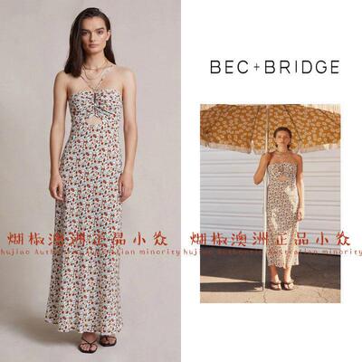 煳椒 澳洲 bec bridge 22夏优雅度假风真丝露背印花长洋装