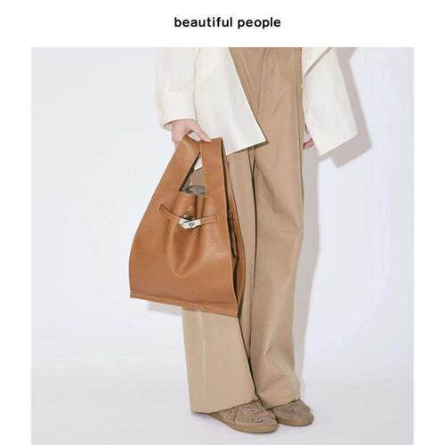 beautiful people新款法式时尚百搭手提包单肩斜挎包