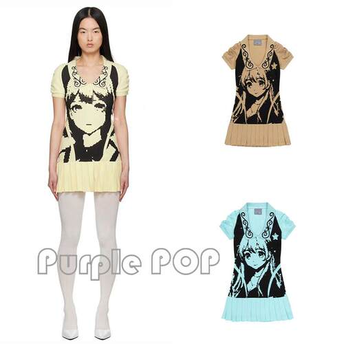 正品买手店 Ashley Wiliams 25SS新款动漫少女印花短袖连衣裙