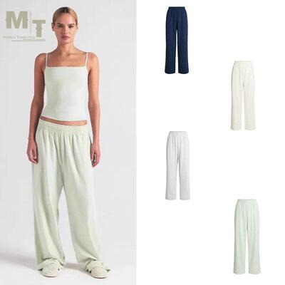 SKIMS COTTON JERSEY WIDE LEG PANT休闲棉直筒阔腿长裤子