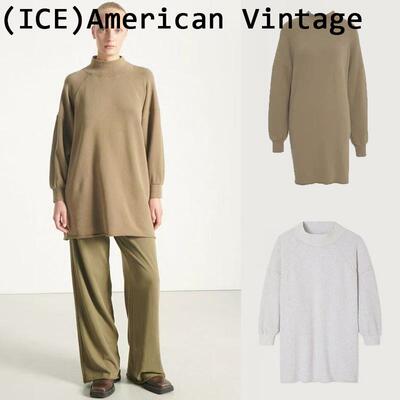 ice买手店正品现货American vintage半高龄廓形长袖厚棉T洋装女