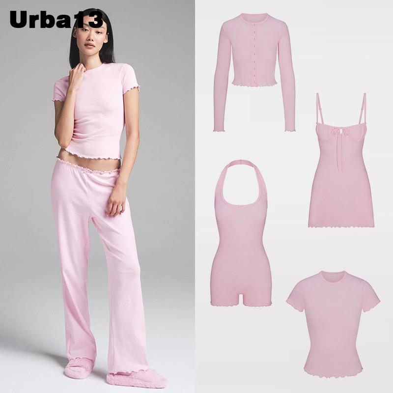 Urba13买手店正品现货SKIMS木耳边短袖t恤基础打底衫开衫上衣图片
