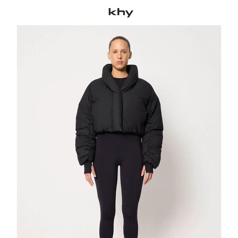 KHY Kylie同款立领通勤长袖宽拉炼松保暖面包服外套图片