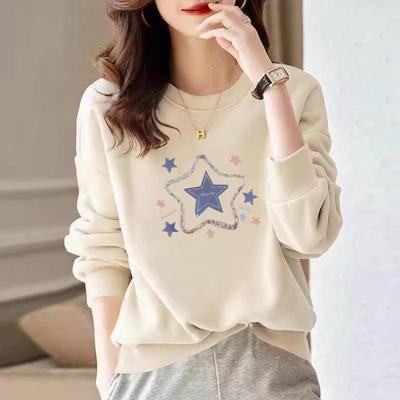 纯棉卫衣女春秋2025新款秋冬季加绒慵懒风时尚显瘦打底衫上衣女装