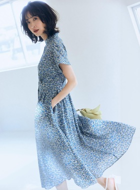 代1814~组Q超人气 花的华尔兹 优雅感设计时尚花卉花园印花连衣裙