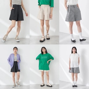 e@rth+夏天百变NewLook 简约百搭显高显瘦松紧腰宽松阔腿短裤女