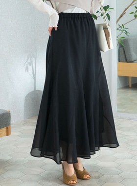 1.5w+U R0SS0 惊艳出镜 飄逸迷人高腰显瘦A字微透螺旋设计半身裙