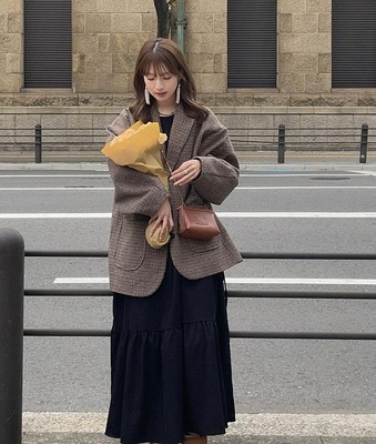 知识分子感千鸟格西装外套