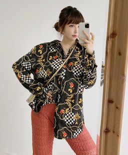 质感衬衫 21春 伴有缎面 复古轻奢小华丽 M1cky 合作款