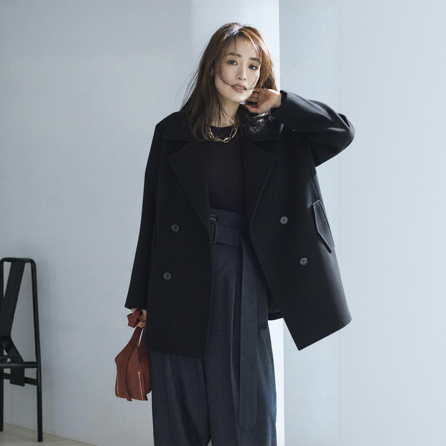 英伦气质 M+超人气 高支高密羊毛呢 解构立领/翻领双排扣大衣外套