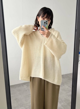 U主线 重工织造！Natual Way~ 客供纱线羊毛廓形连帽针织衫毛衣