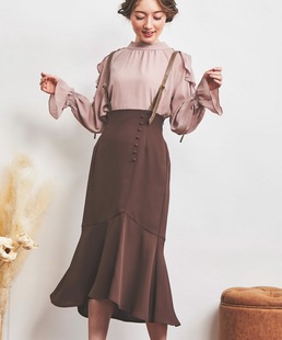 2WAY穿中长款 1.4W 敲有女人味 优雅百搭 鱼尾吊带裙 N0ela