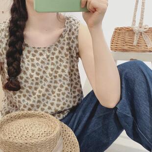 闯进莫奈的花园 S家舒适软糯有机荃棉波浪边下摆打底叠穿百搭背心