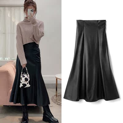 后腰松紧環保PUPU鱼尾半身裙