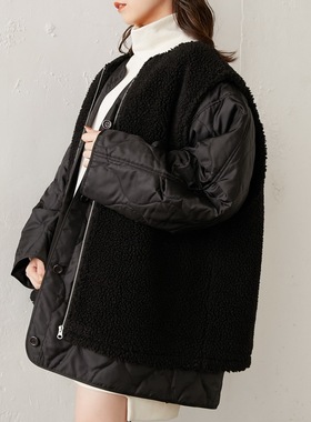 【必BUY清单】Ch1c0 巨暖和羊羔毛背心+波浪形踩线夹棉棉衣 套装