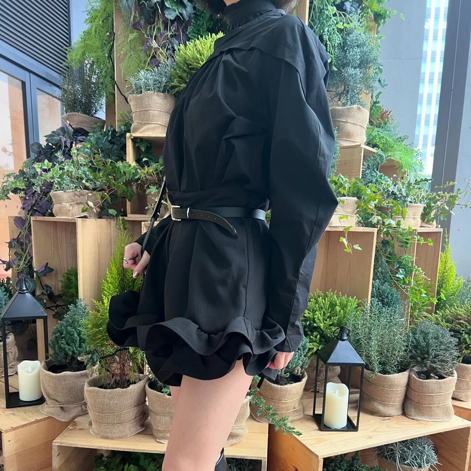 STY1EM1XER超人气 大长腿~ 精致叠层荷叶边下摆松紧高腰裙裤短裤