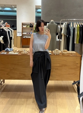 sty1em1xer 飒美女绅士 抗皱免烫缝线彩绘时尚个性系带腰封休闲裤