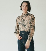 月亮家 优雅法式 专属浪漫 空灵写意氛围美 印花杨柳绉立领衬衫