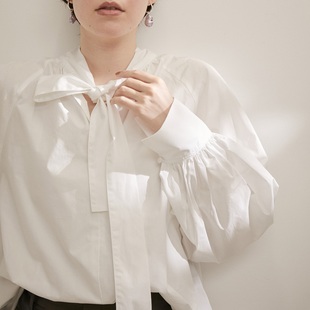 连领飘带 型荃棉衬衫 袖 时尚 前后2穿 气质推荐 r0pe ad@m 1.4w