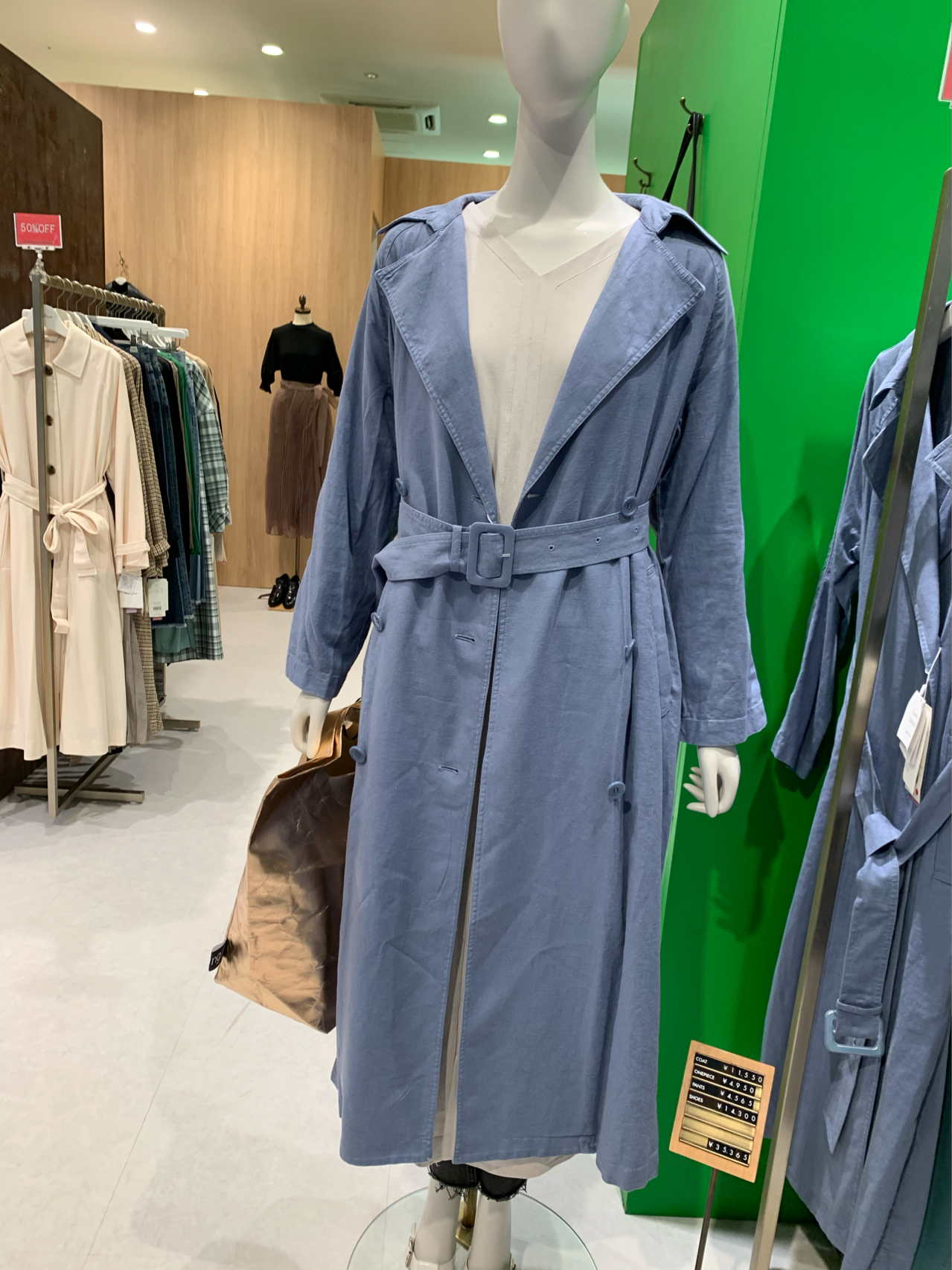 mo 走路带风 自信飒爽风衣 利落版型 客供亚麻双排扣中长风衣外套