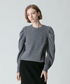 毛衣 意大利纱线100%荃羊毛3D捏褶泡泡袖 a11ueville 可盐可甜