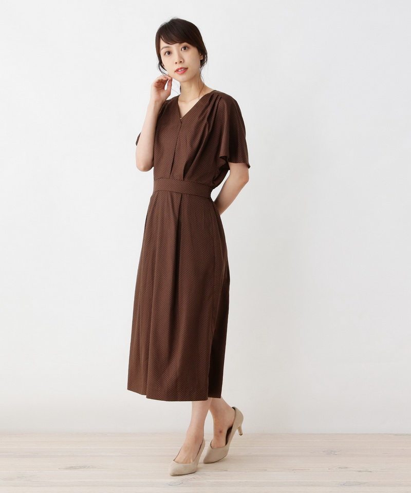 女神气质 法式浪漫风情 复古波尔卡圆点 v领束腰荷叶袖连衣裙