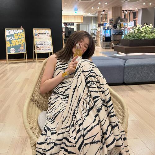 印花优雅女神海边度假长裙沙滩裙