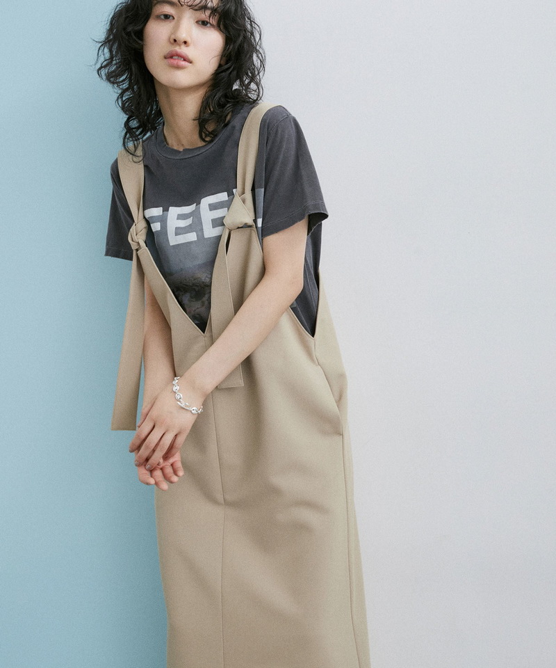 可爱打结背带减龄宽松连衣裙