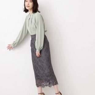 松紧腰下摆开叉中长款 客供花朵蕾丝 铅笔裙半裙 N家爆款 追单王