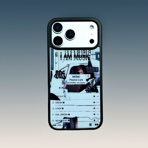 sideline原创I AM MUSIC手机壳Playboi Carti嘻哈说唱iPhone17promax硅胶全包pc硬壳情侣创意保护壳