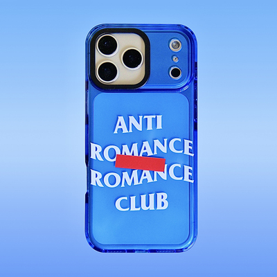 sideline原创设计恶搞anti social club手机壳iPhone17promax蓝色硅胶软壳反对浪漫保护壳适用于苹果手机壳