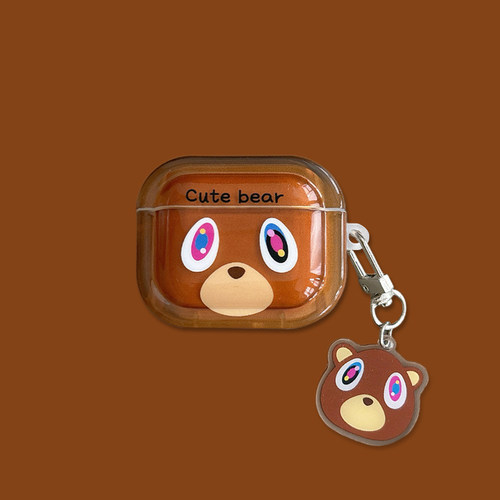 sideline原创kanye west逃学熊AIR PODS耳机壳2代3代pro软壳情侣嘻哈说唱