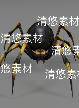3dmax节肢爬行动物bip动作数据绑定黑蜘蛛模型文件 非实物D505
