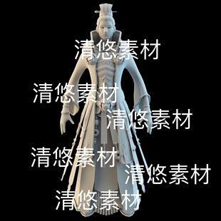 东方武侠青年男子人物文件 blend 非实物D42 古装 obj格式 c4d fbx