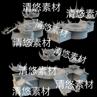 古风仙侠天界法阵石台文件 3dmax 非实物B577 3ds格式 obj c4d fbx