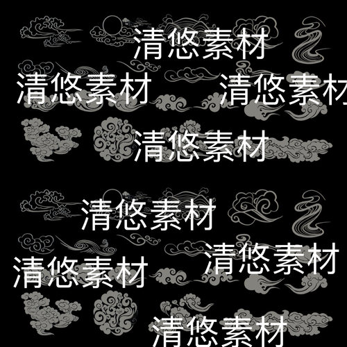 c4d fbx obj 3ds格式中国风古典中式祥云花纹文件 非实物B624