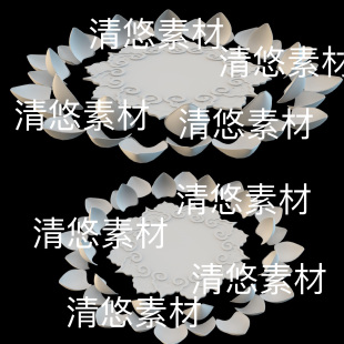 obj格式 3dmax c4d fbx 非实物B594 仙侠古风莲花瓣法阵石台文件